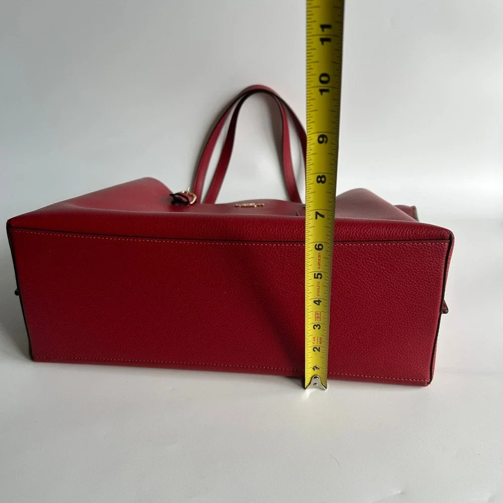 Coach Mollie Tote Red Apple Pebbled Leather Bag 1671